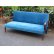 画像1: 昭和レトロ ブルーのソファ ３人掛け３シーター 椅子 アームチェア (1)
