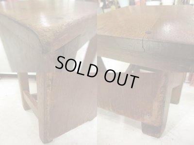 画像5: 昭和レトロ 古い図工椅子 スツール 楢材