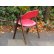 画像2: レトロ 辻木工 ダイニングチェア 赤 アームチェア椅子 (2)