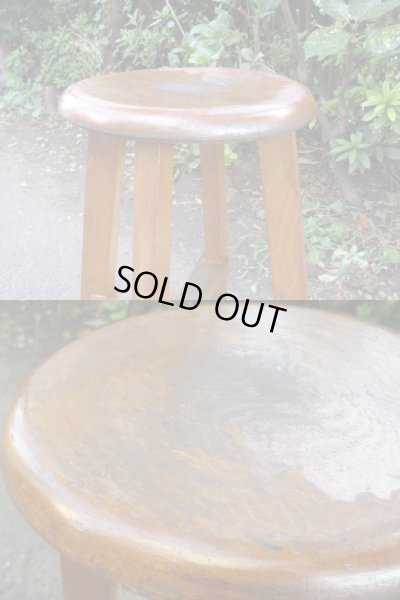 画像5: ビンテージ木製スツール (2)　丸椅子 