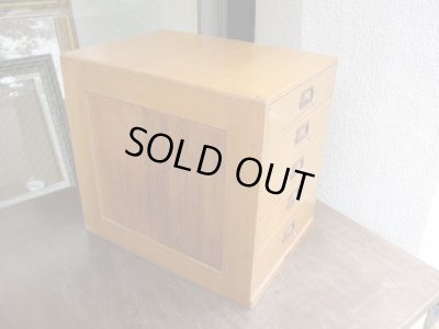 画像3: 古い三越 楢材のネームプレート付5杯小引出し A4収納