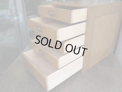 画像11: 古い三越 楢材のネームプレート付5杯小引出し A4収納