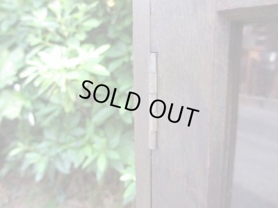 画像12: 昭和レトロ 桜材ガラス棚 本箱