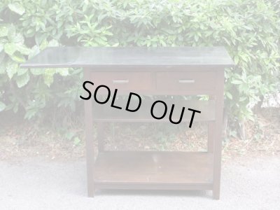 画像5: 昭和レトロ 拡張式の木製作業台 デスク