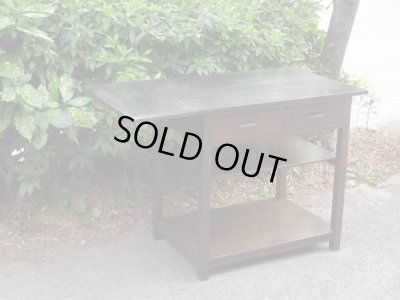 画像4: 昭和レトロ 拡張式の木製作業台 デスク