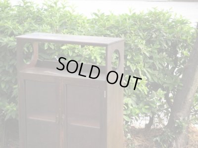 画像5: 昭和レトロ 桜材ガラス棚 本箱