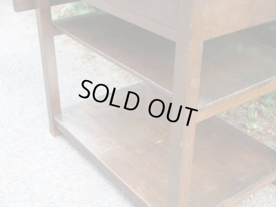 画像14: 昭和レトロ 拡張式の木製作業台 デスク