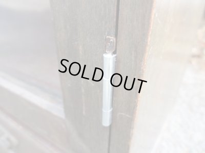 画像14: 昭和レトロ 桜材ガラス棚 本箱