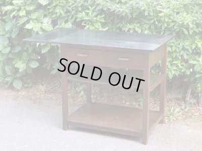 画像3: 昭和レトロ 拡張式の木製作業台 デスク