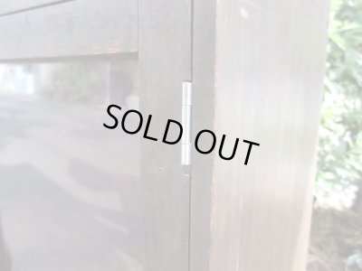 画像13: 昭和レトロ 桜材ガラス棚 本箱