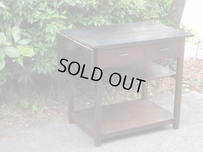 画像2: 昭和レトロ 拡張式の木製作業台 デスク