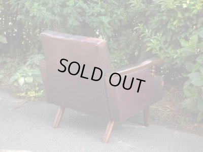 画像5: レトロな一人掛けソファ 茶 (2)