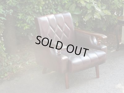 画像3: レトロな一人掛けソファ 茶 (1)