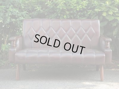 画像2: レトロな2.5人掛けソファ 茶