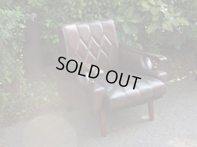 画像3: レトロな一人掛けソファ 茶 (2)