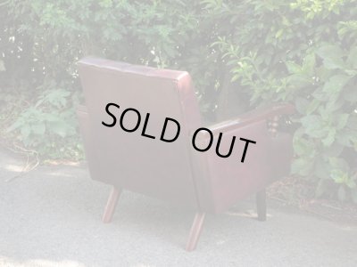 画像5: レトロな一人掛けソファ 茶 (1)