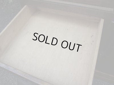 画像15: 昭和レトロ 楢材ガラス戸棚 ダイヤガラス 水屋