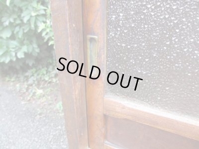 画像10: 昭和レトロ 楢材ガラス戸棚 ダイヤガラス 水屋