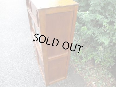 画像6: 昭和レトロ 楢材ガラス戸棚 ダイヤガラス 水屋