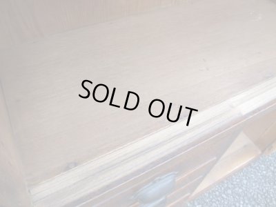 画像13: 昭和レトロ 楢材ガラス戸棚 ダイヤガラス 水屋