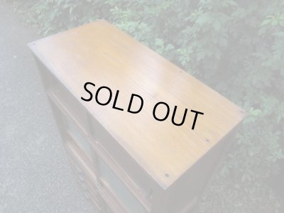 画像7: 昭和レトロ 楢材ガラス戸棚 ダイヤガラス 水屋