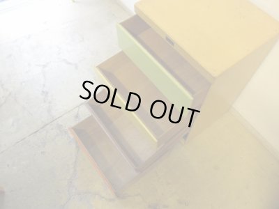 画像3: レトロポップな4段チェスト 引出し