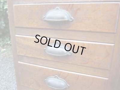 画像11: 昭和レトロ 楢材ガラス戸棚 ダイヤガラス 水屋