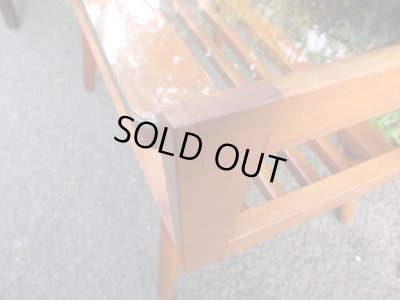 画像9: レトロなガラストップコーヒーテーブル