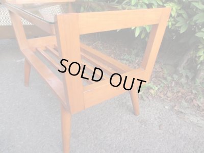 画像4: レトロなガラストップコーヒーテーブル