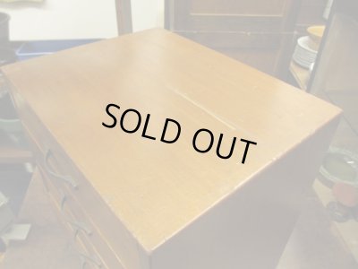 画像4: 古い木製4杯小引出し A4収納