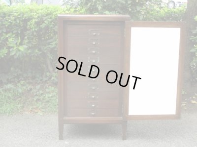 画像2: 古い扉付き 10杯引出し レコードケース