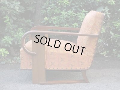 画像3: オリエンタル柄の一人掛けソファ 桜材 (2)