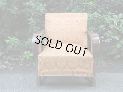 画像3: オリエンタル柄の一人掛けソファ 桜材 (3)