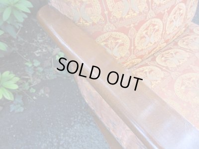 画像10: オリエンタル柄の一人掛けソファ 桜材 (3)