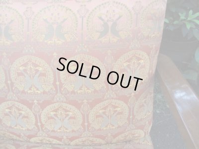 画像6: オリエンタル柄の一人掛けソファ 桜材 (3)