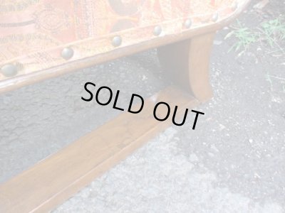 画像11: オリエンタル柄の一人掛けソファ 桜材 (2)