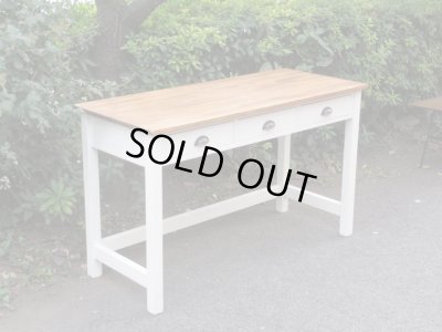 画像3: 横長の木製デスク 机