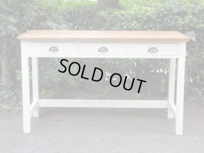 画像2: 横長の木製デスク 机