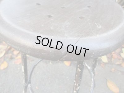 画像7: ヴィンテージ 黒い鉄脚スツール