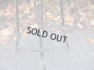 画像9: ヴィンテージ 黒い鉄脚スツール