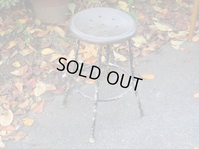 画像3: ヴィンテージ 黒い鉄脚スツール