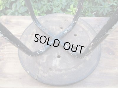 画像6: ヴィンテージ 黒い鉄脚スツール