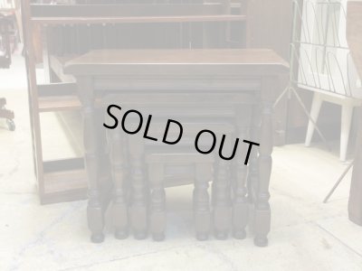 画像2: 古い木製ネストテーブル 