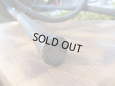 画像11: ヴィンテージ ブルーの鉄脚スツール