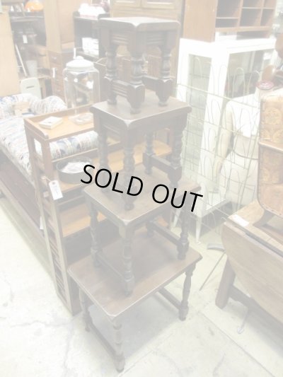 画像4: 古い木製ネストテーブル 