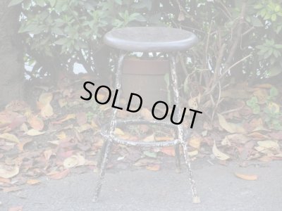 画像2: ヴィンテージ 黒い鉄脚スツール