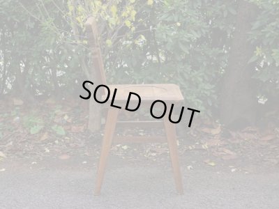 画像4: レトロな古い楢材の木製チェア 椅子