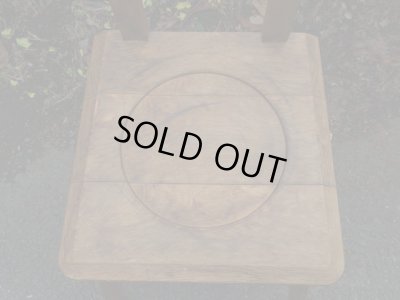 画像9: レトロな古い楢材の木製チェア 椅子