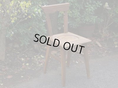 画像3: レトロな古い楢材の木製チェア 椅子