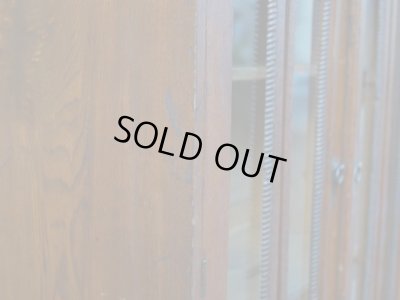 画像7: アンティーク ガラス戸の本箱 キャビネット 収納棚